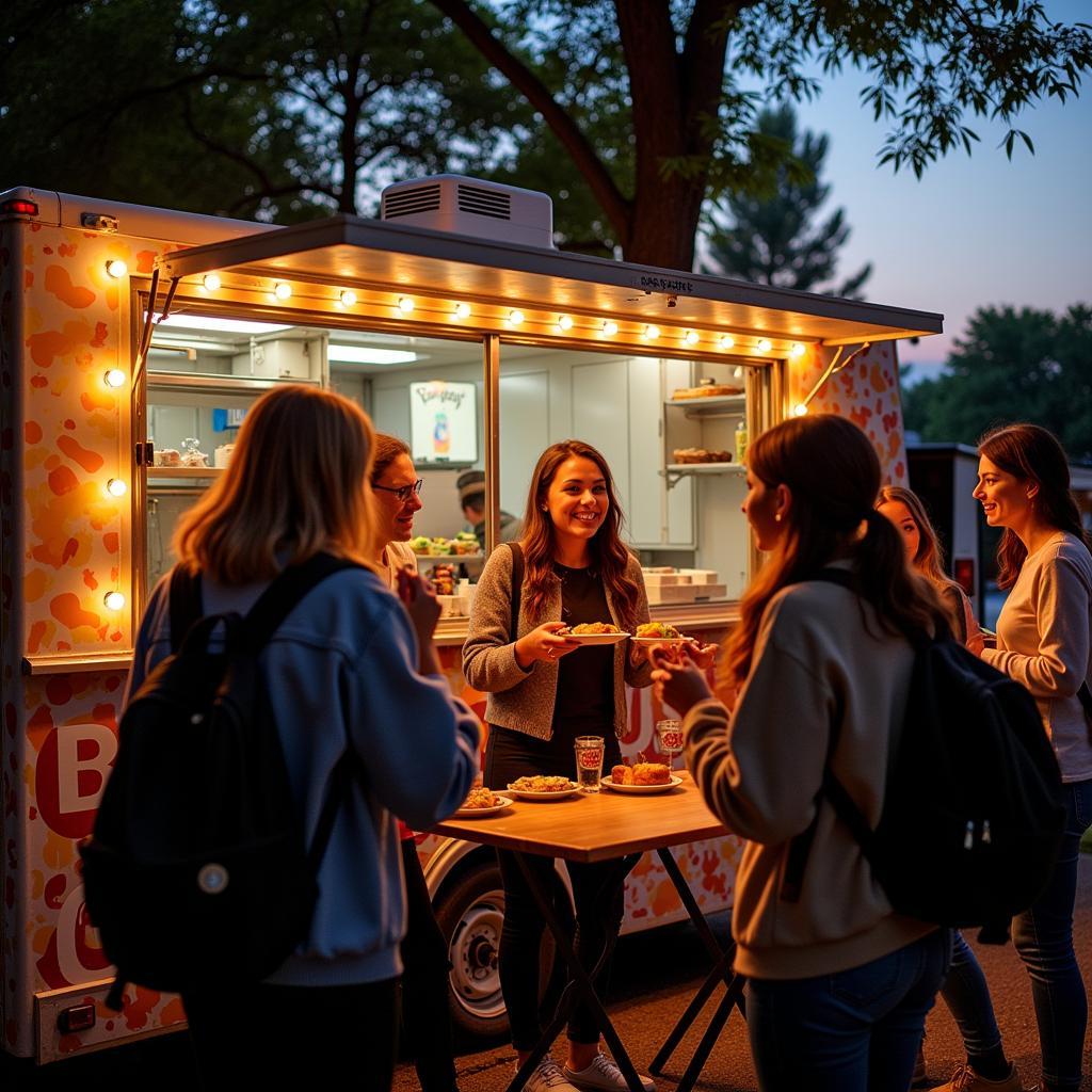 Social Atmosphere at a Buns to Go Food Truck