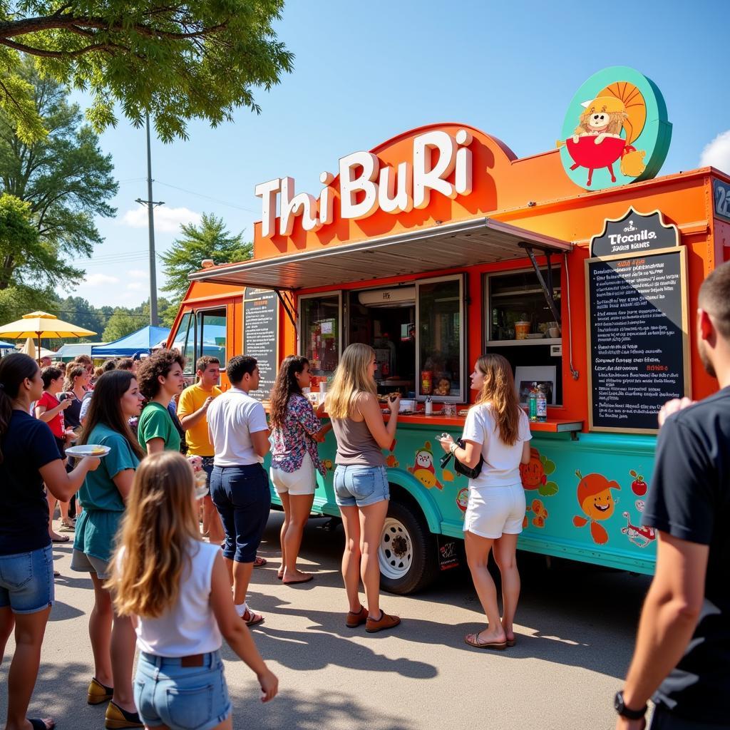 Buri Buri food truck serving customers at a local event