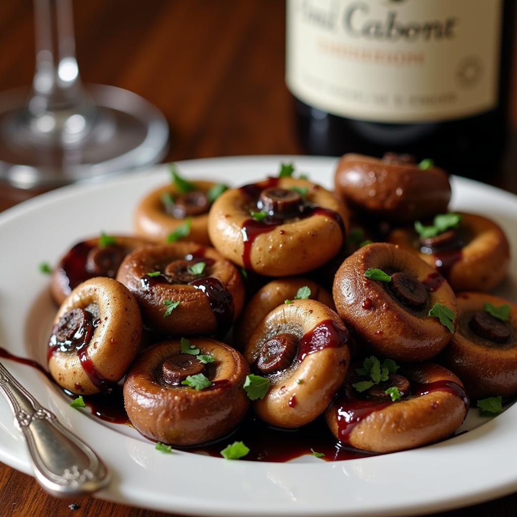 Cabernet Sauvignon paired with roasted mushrooms