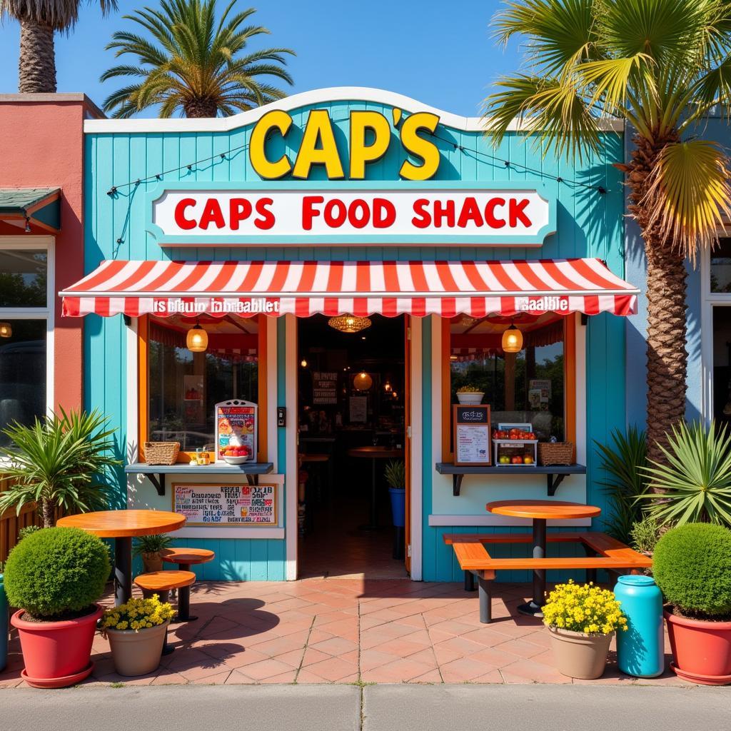 Cozy Caps Food Shack Exterior with Outdoor Seating