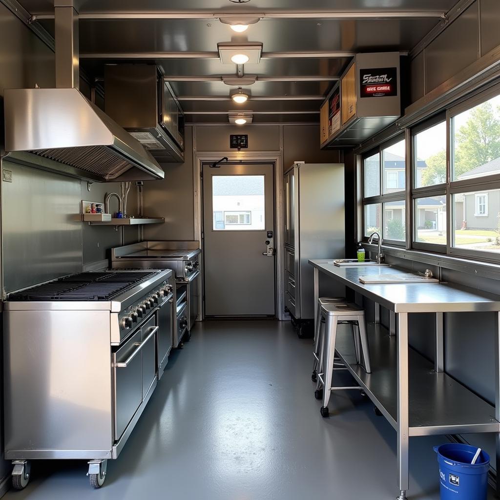 Well-Equipped Cargo Van Food Truck Interior