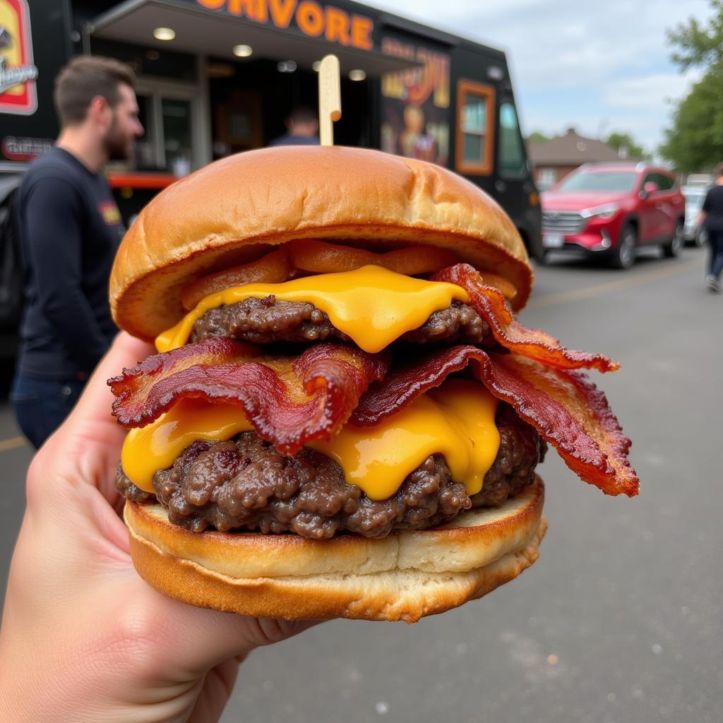 Juicy Burger from a Carnivore Food Truck