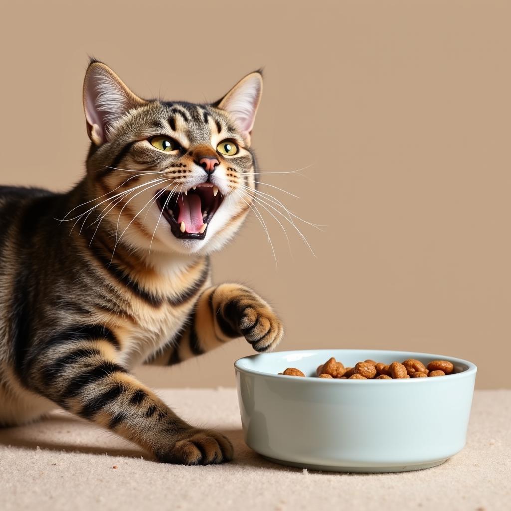 Cat Enjoying 9 Lives Cat Food