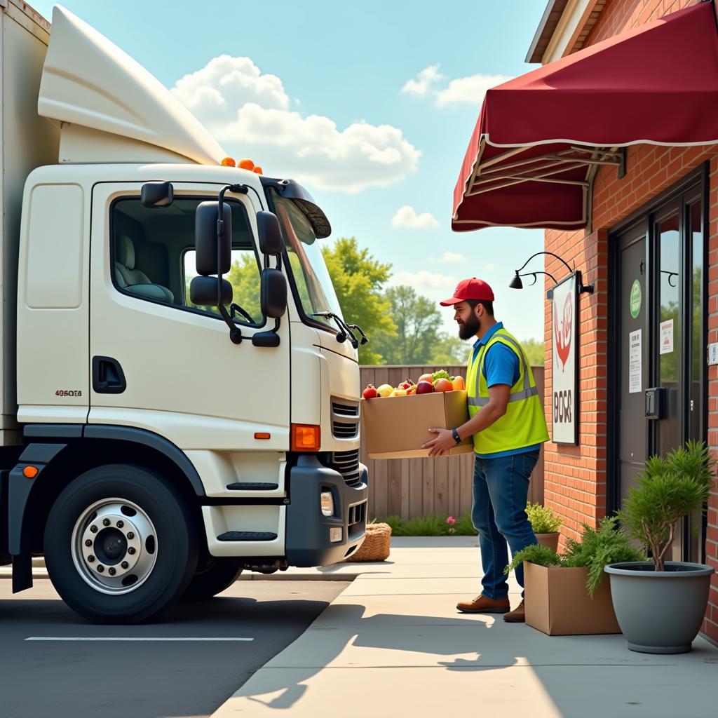 CDL Food Delivery Truck Driver Delivering Goods