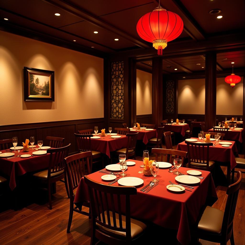 Cozy interior of a popular Chinese restaurant in Center Moriches