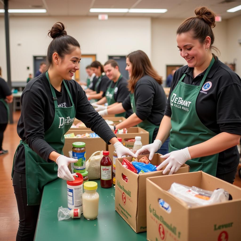 Volunteers at Central Christian Church Food Distribution Center