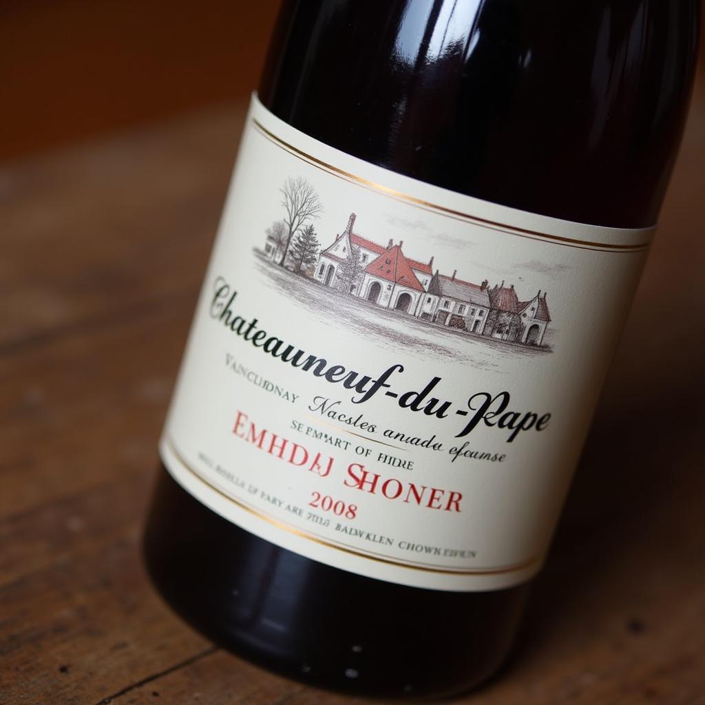 Chateauneuf-du-Pape Wine Bottle