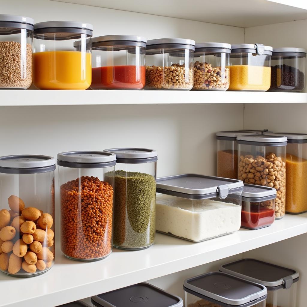 Chef's Path food storage containers organize a pantry.