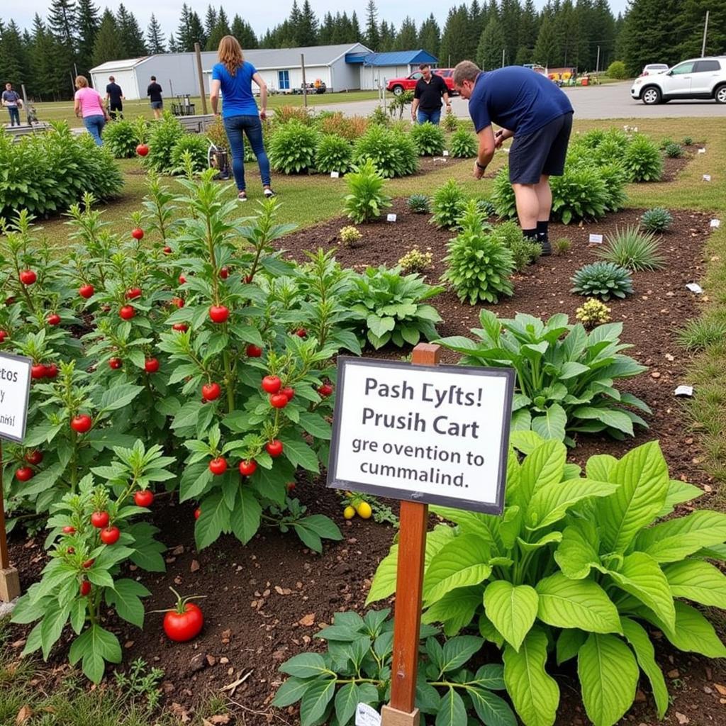 Community garden providing fresh produce for the Chehalis Food Bank