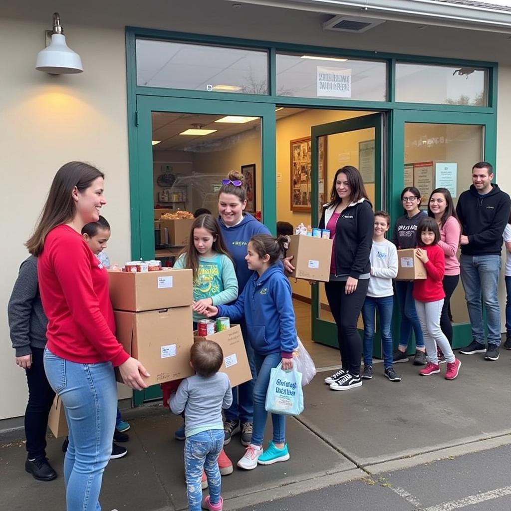 Families receiving food assistance at the Chehalis Food Bank