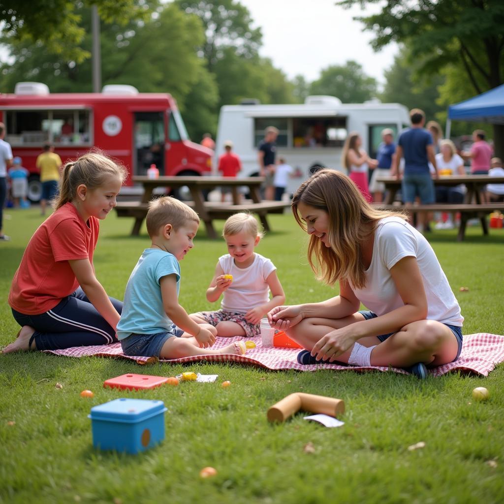 Families enjoying the Chester County Food Truck Festival