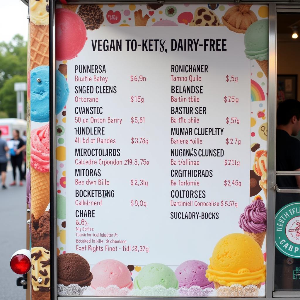 Vegan ice cream options at a Chicago food truck