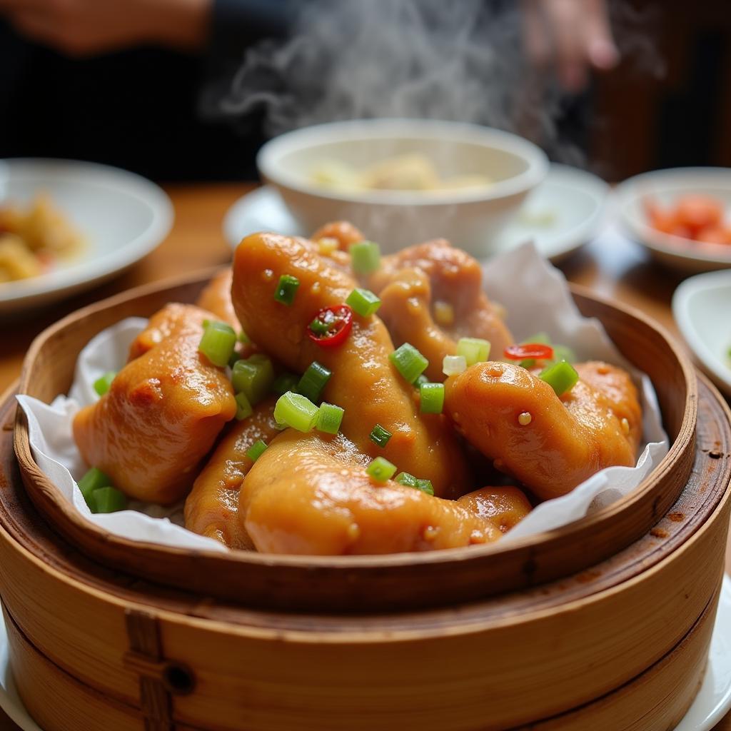 Steamed Chicken Feet in Dim Sum Basket