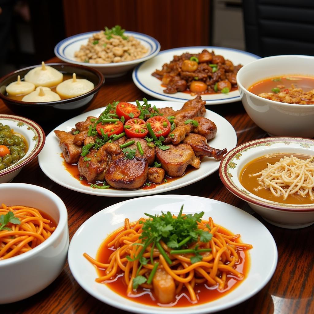 A vibrant spread of various Chinese dishes in Willingboro, NJ