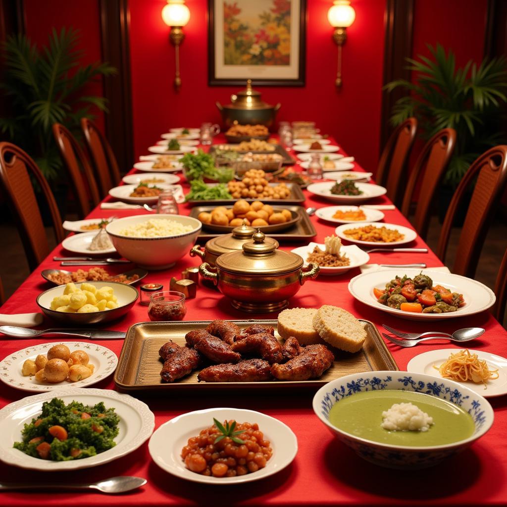 Elaborate Chinese Wedding Banquet Spread