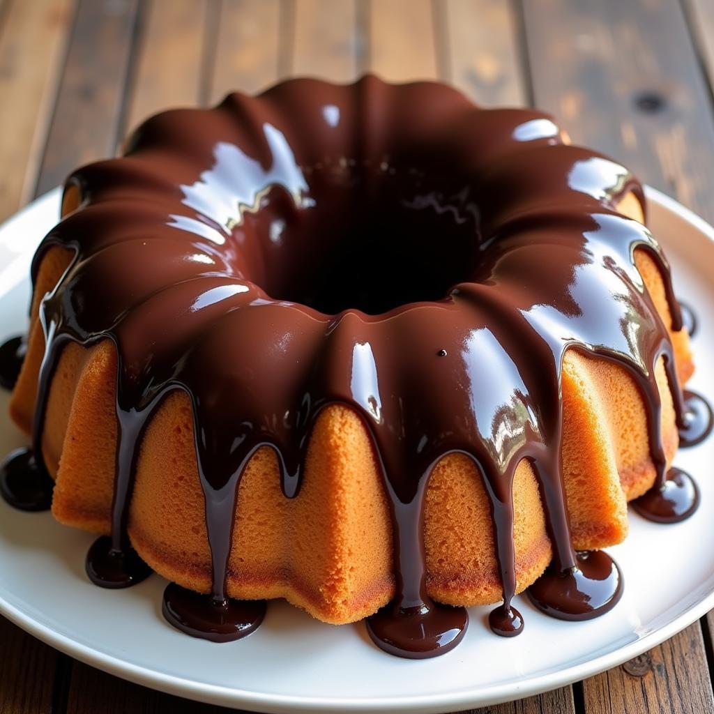 Chocolate Glazed Angel Food Cake