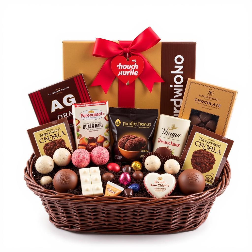 Chocolate Lover's Gift Basket with Assorted Chocolates