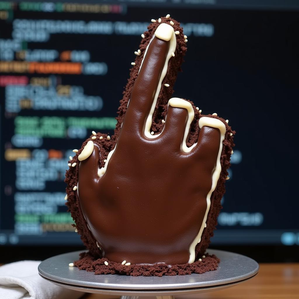 Intricate Chocolate Mouse Cursor Cake