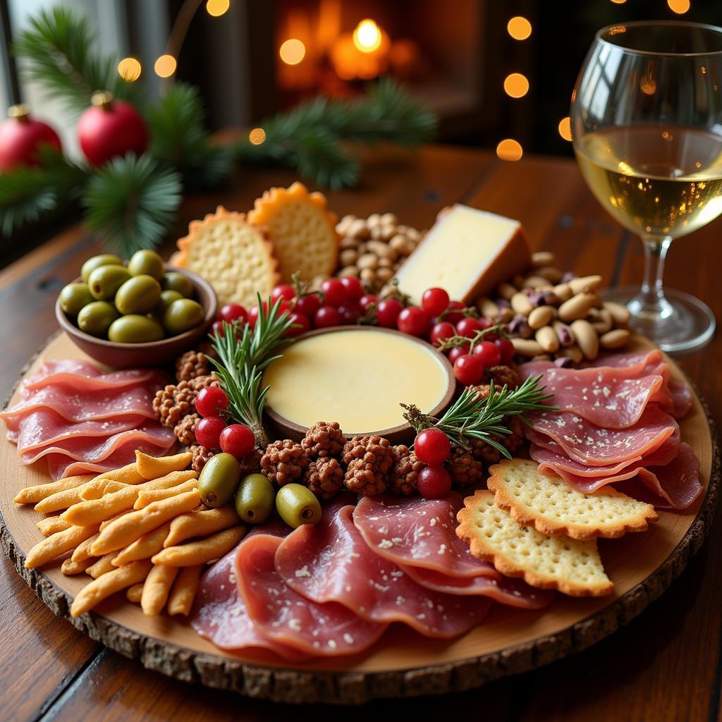 Christmas Charcuterie Board with Gourmet Selections