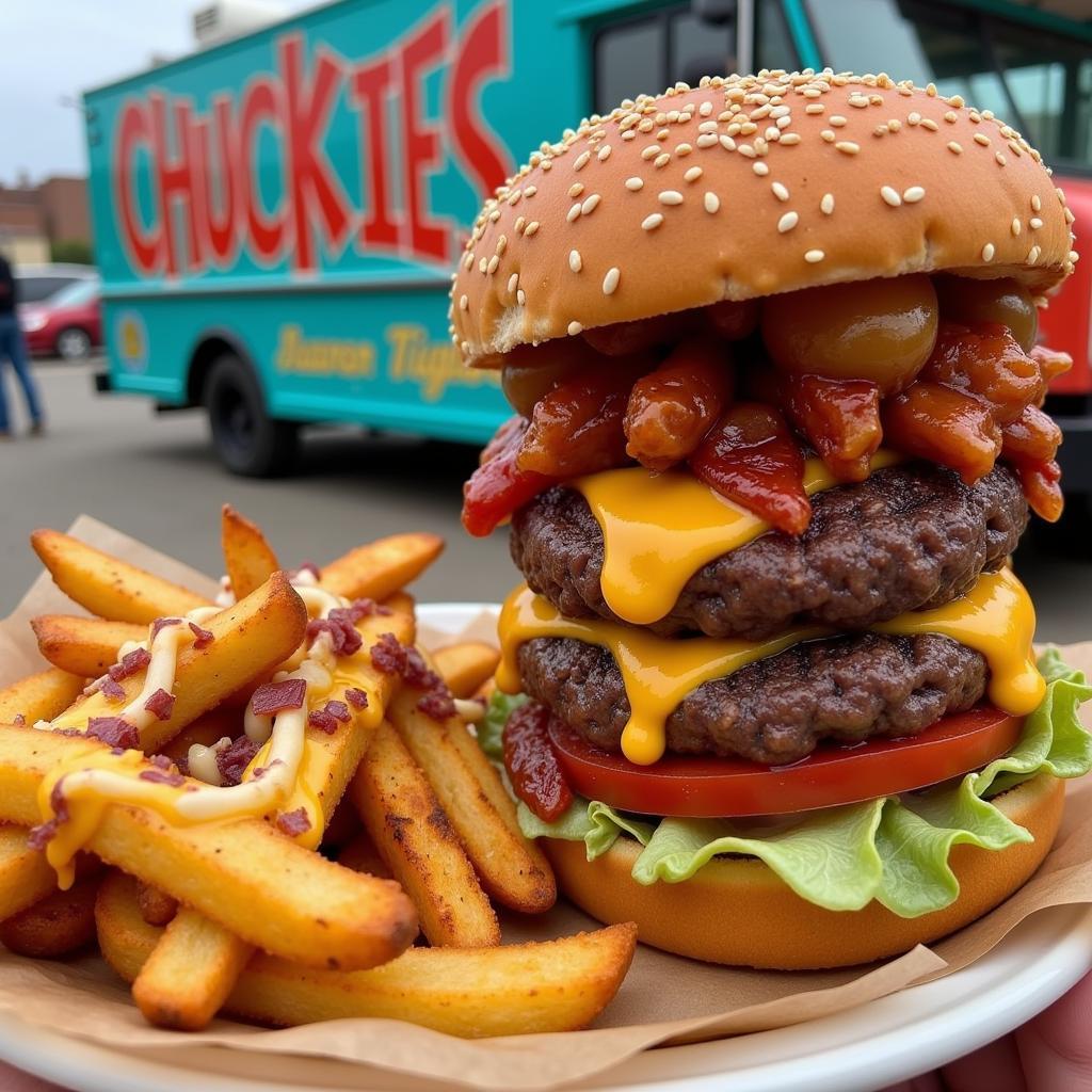 Chuckies Food Truck Burger and Fries