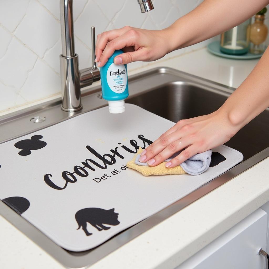 Cleaning a personalised pet food mat