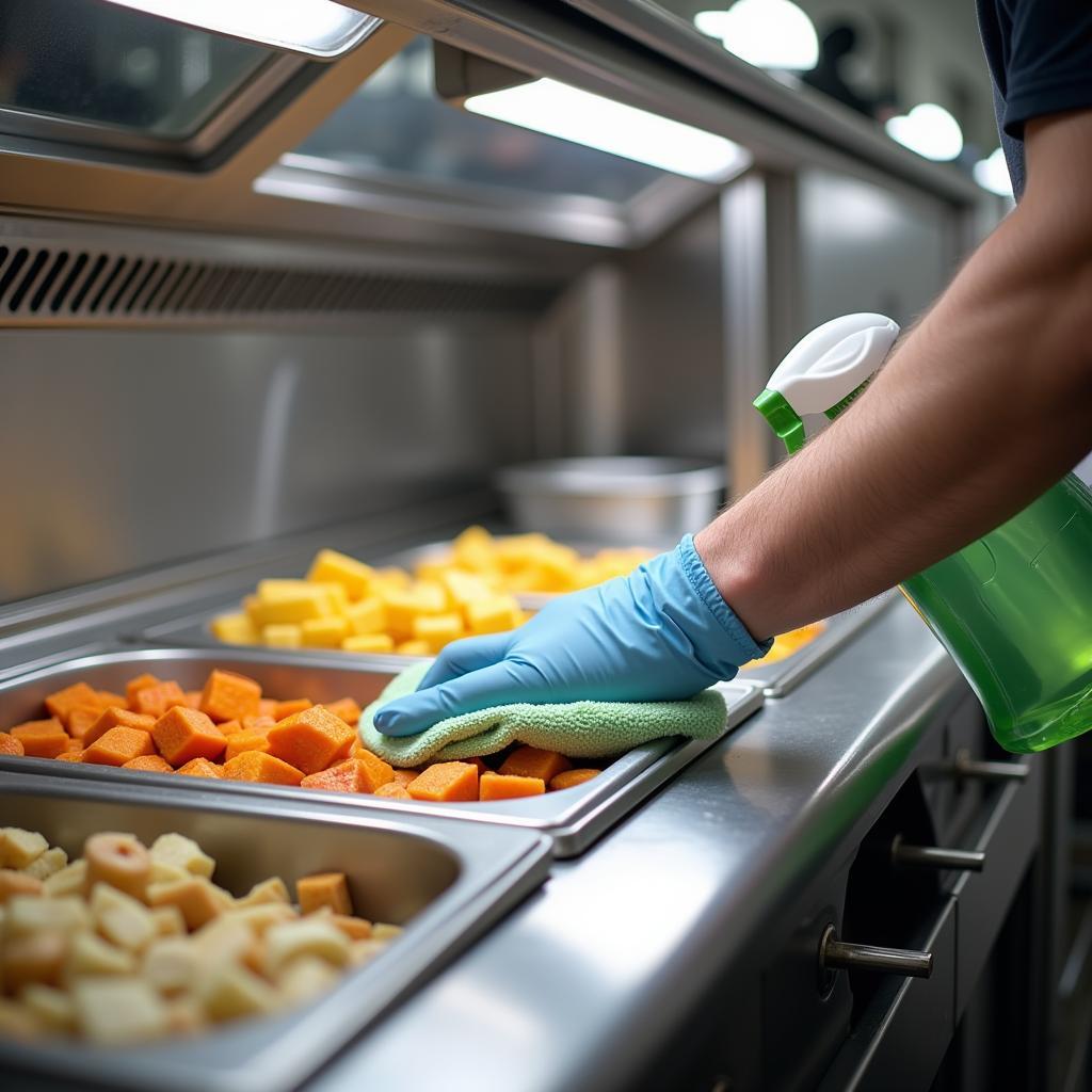 Cleaning a commercial food warmer