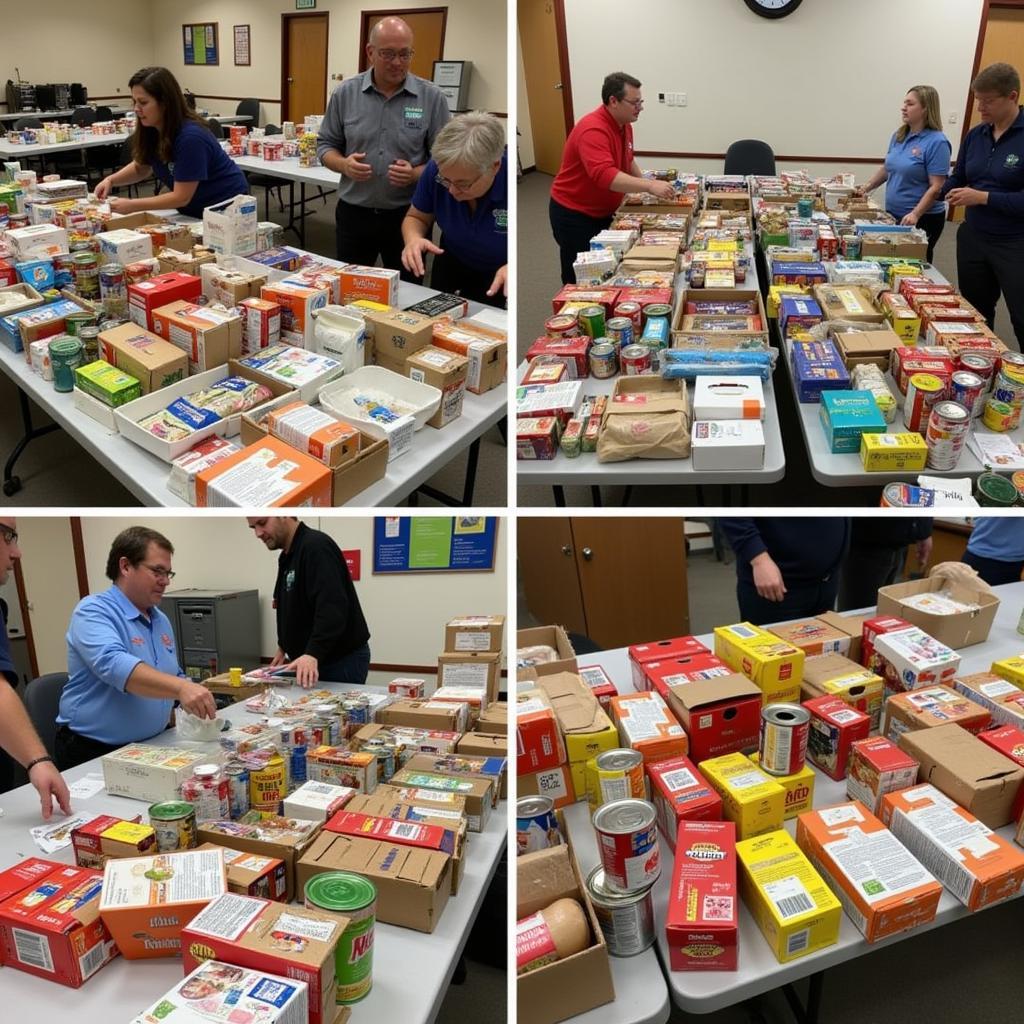 Clifton Church Food Bank donations being sorted