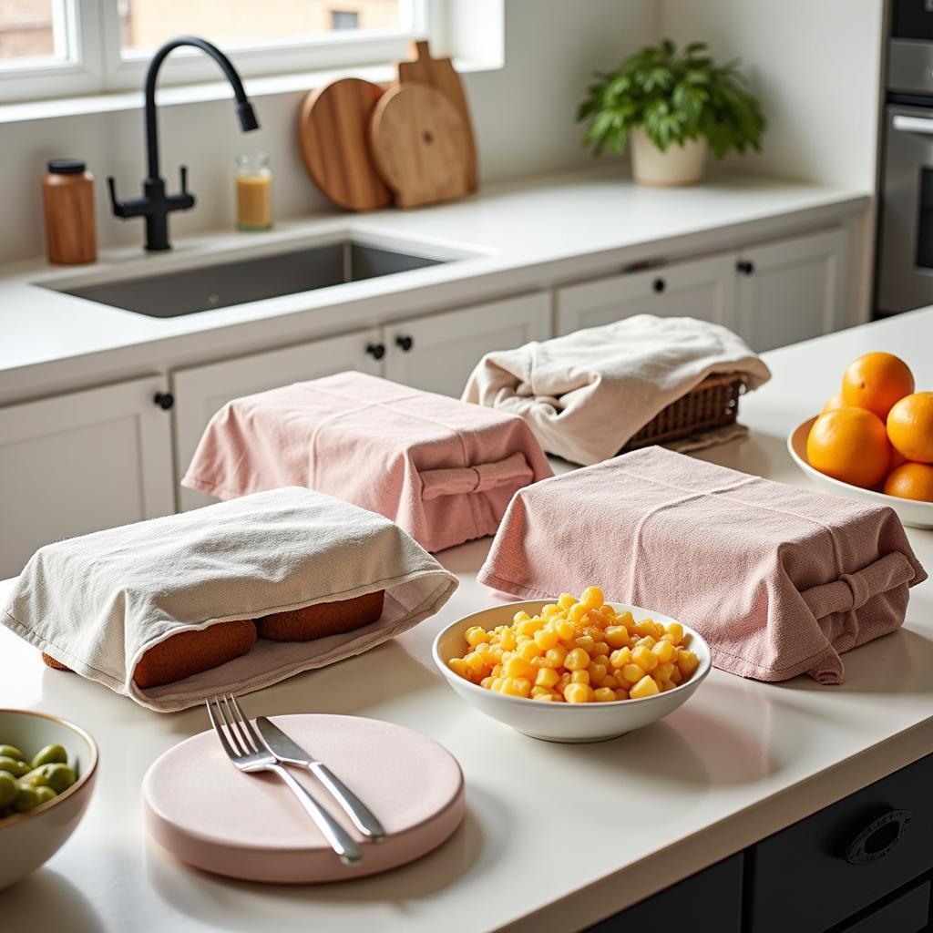 Cloth Food Covers in a Kitchen Setting