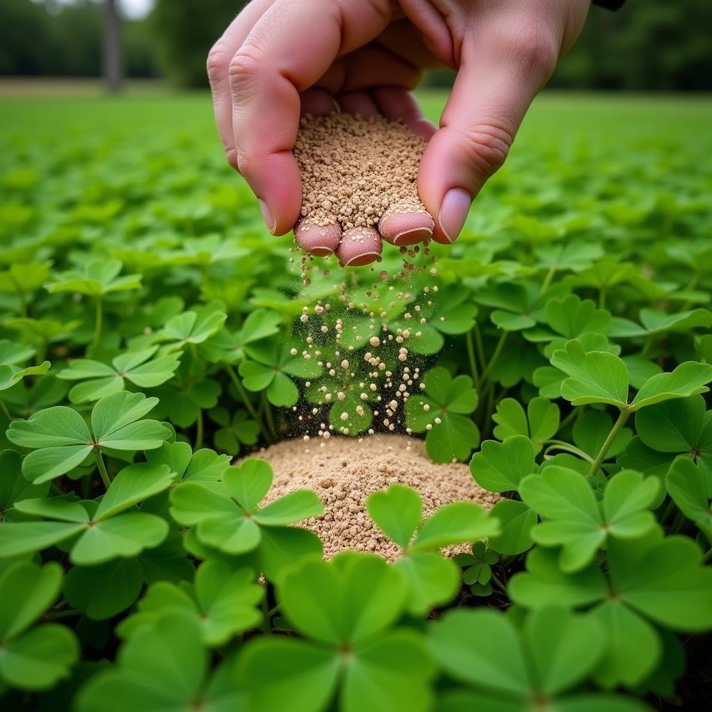 Applying Clover Food Plot Fertilizer