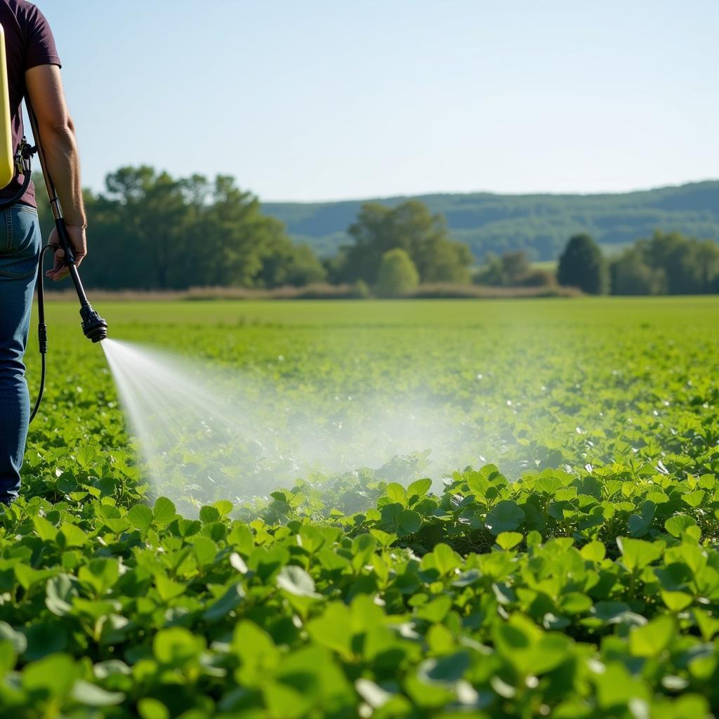 Applying Clover Food Plot Spray