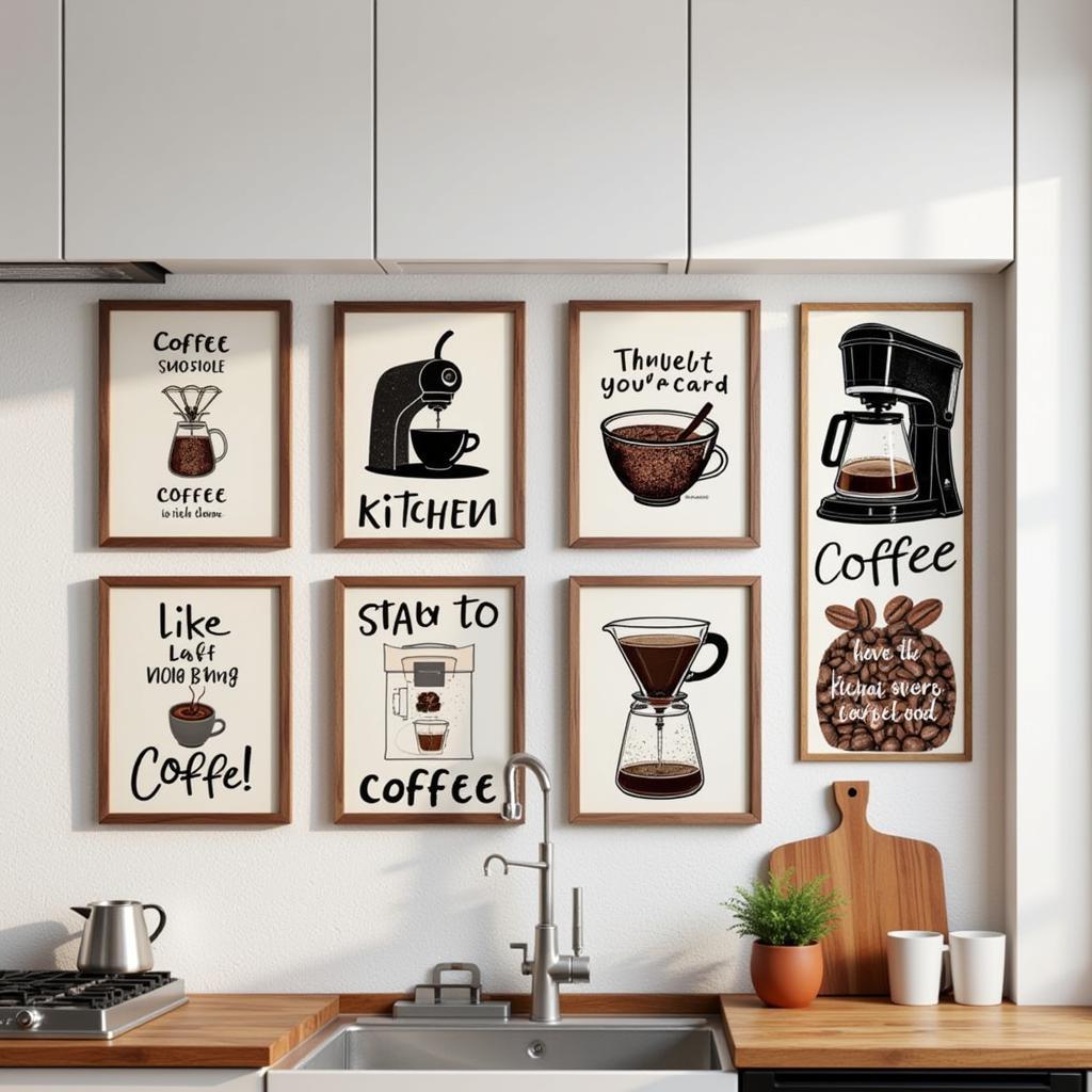 Coffee-themed kitchen posters for coffee lovers