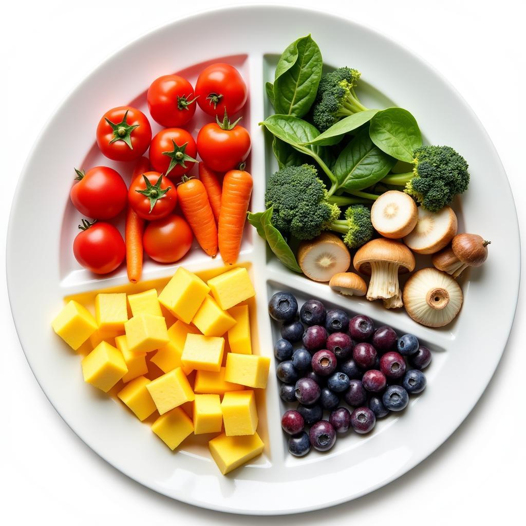 Color Coded Food Plate for Balanced Diet