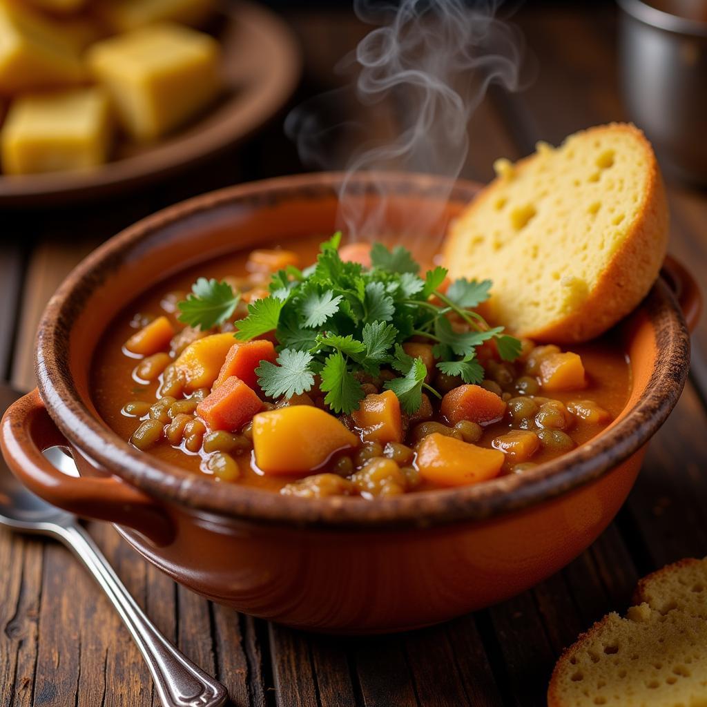 Colorado Green Chile Stew with Cornbread