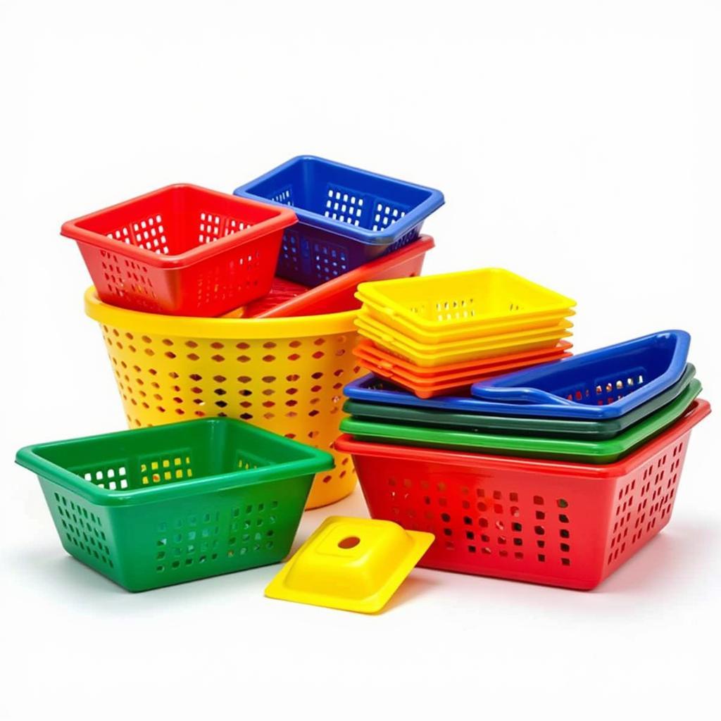 Colorful plastic food baskets