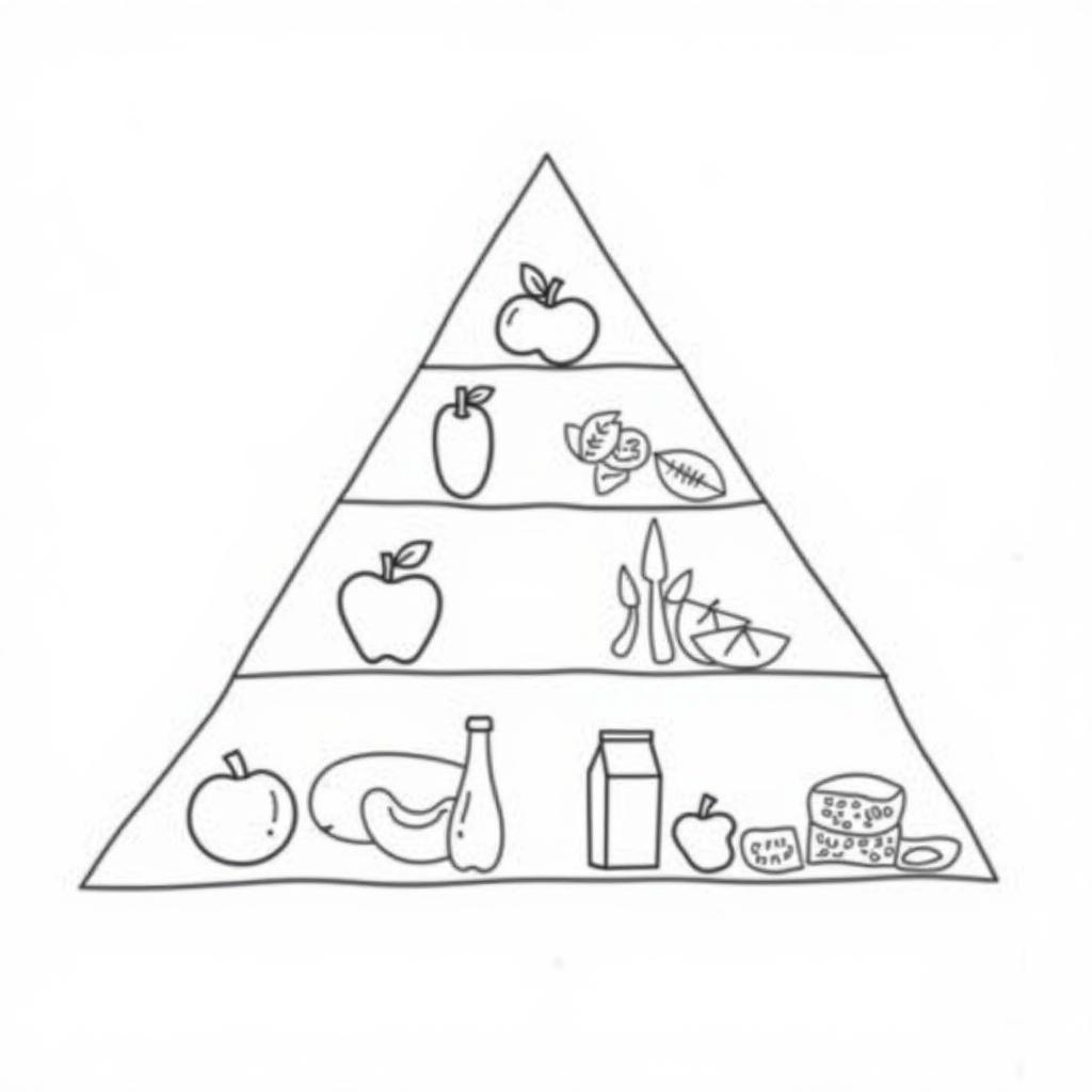 Coloring Food Pyramid Activity for Children