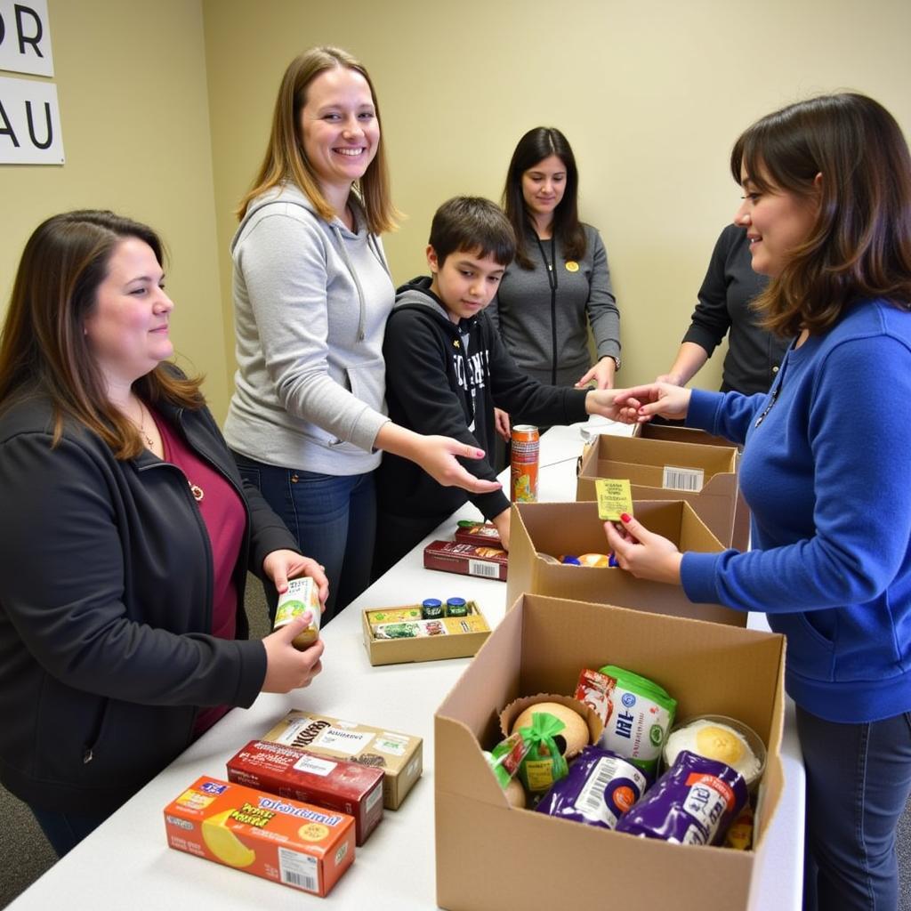 Families receiving food assistance at Common Ground Food Pantry.