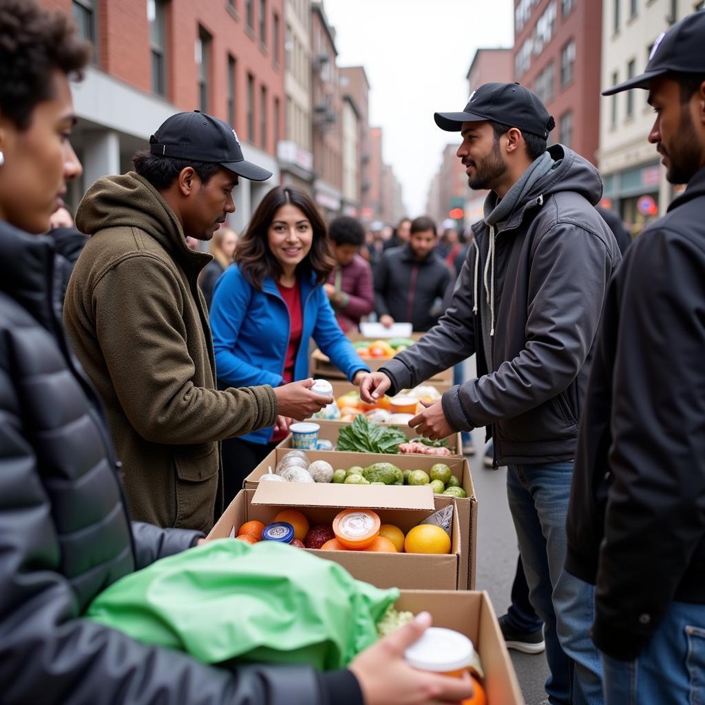 Community Members Receiving Food Assistance in Bronx 10468