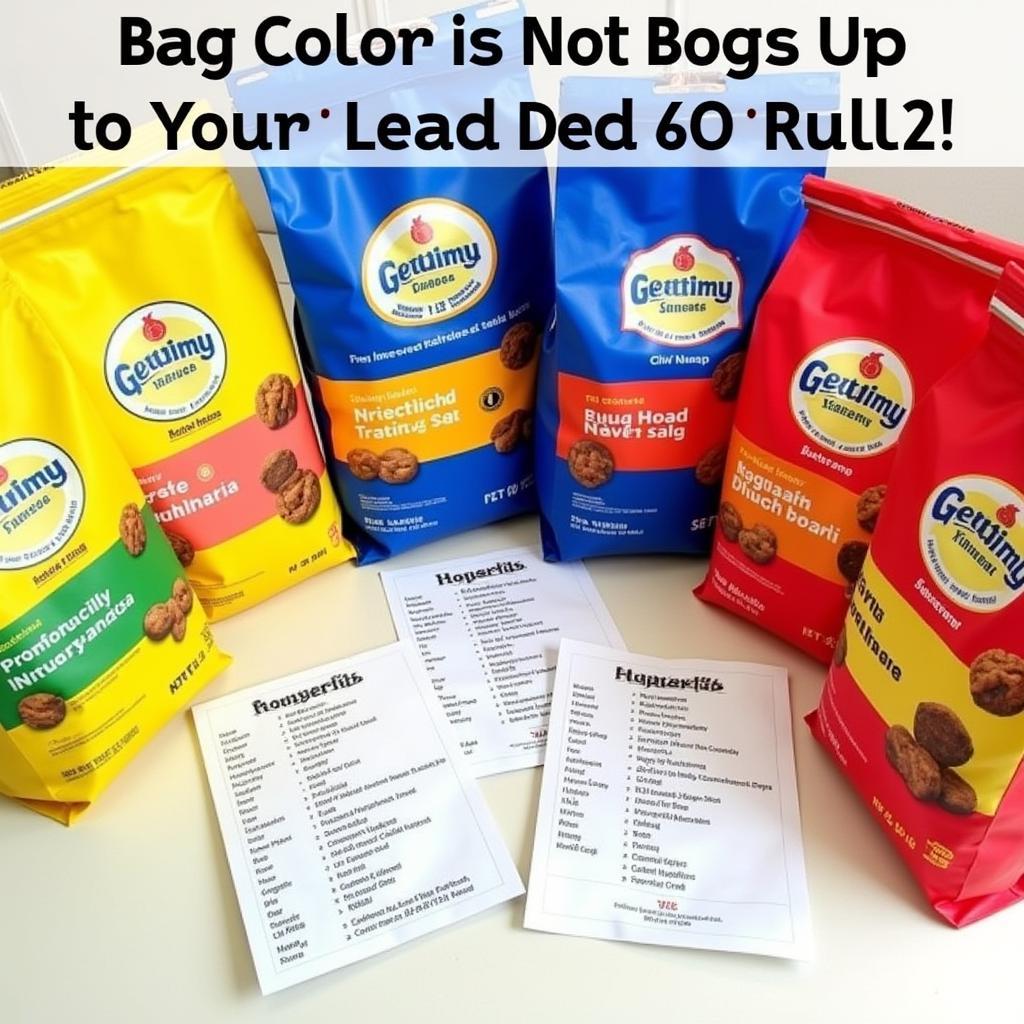 Comparing Dog Food Ingredients Across Different Colored Bags