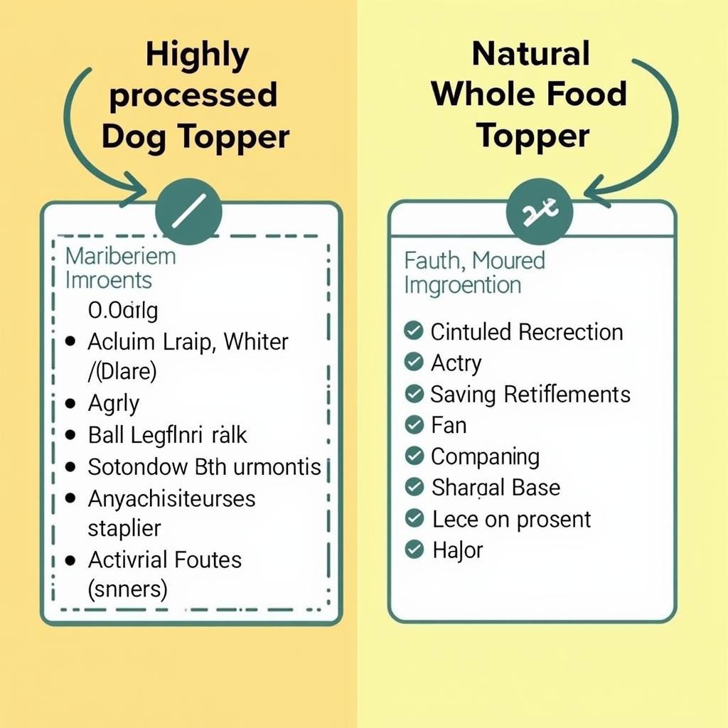 Comparing ingredient lists of different dog food toppers.