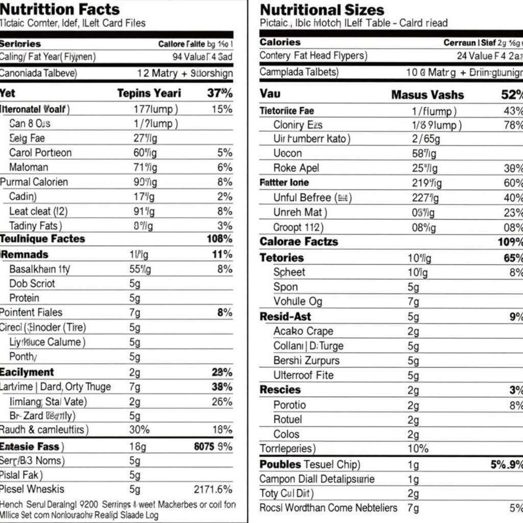 Comparing Fast Food Nutrition Labels