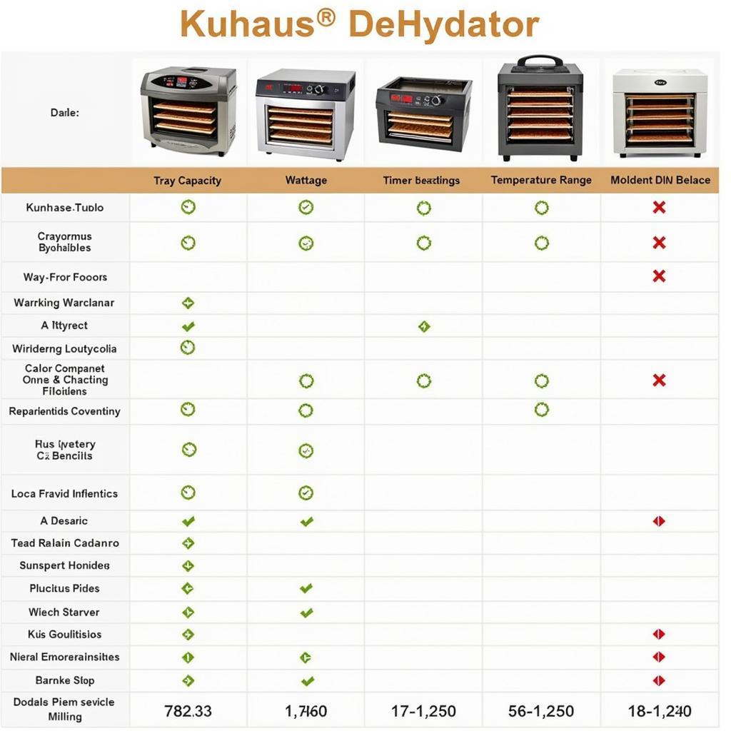 Comparison of Different Kuhaus Food Dehydrator Models