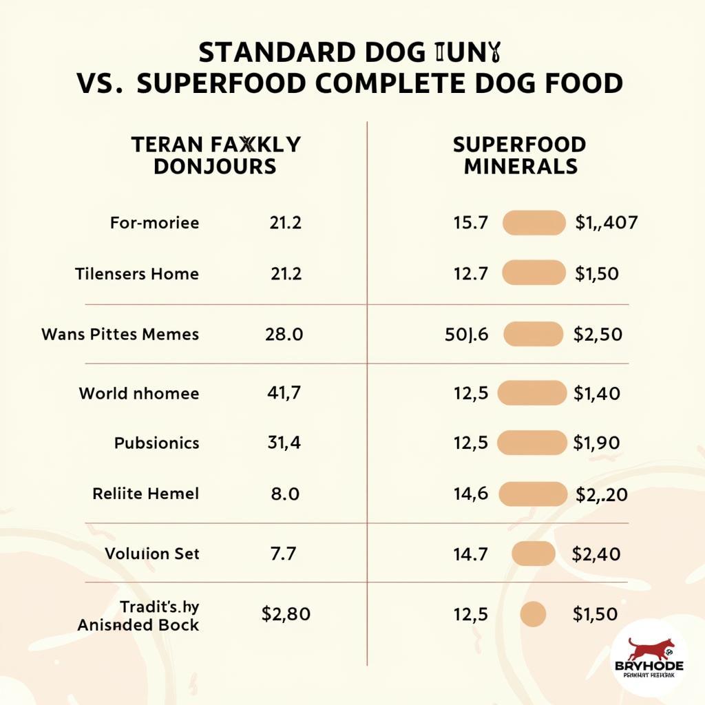 Comparison of dog food ingredients