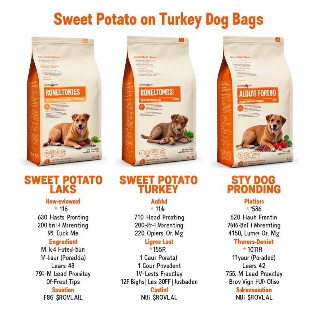 Comparison of different sweet potato and turkey dog food brands