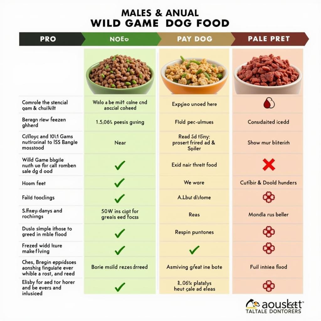 Different types of wild game dog food compared