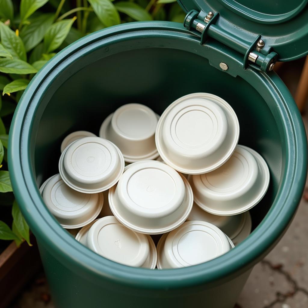 Compostable Containers in Compost Bin