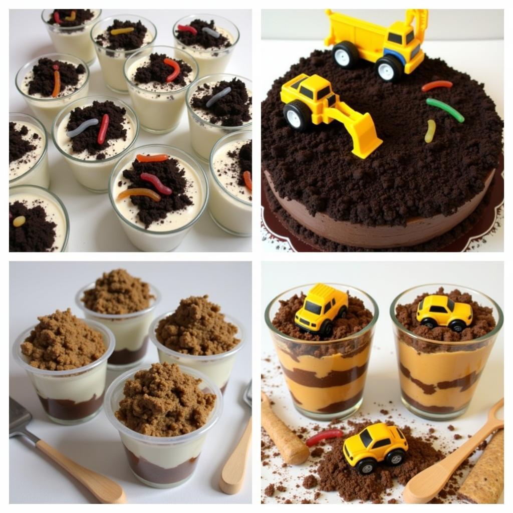 Construction Themed Dirt Desserts: Pudding Cups, Cake, and Parfaits