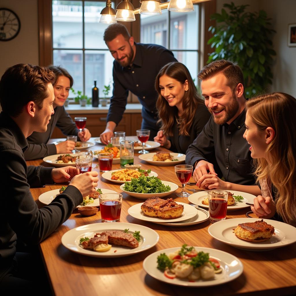 Consumers Enjoying Roger Bouve's Culinary Creations