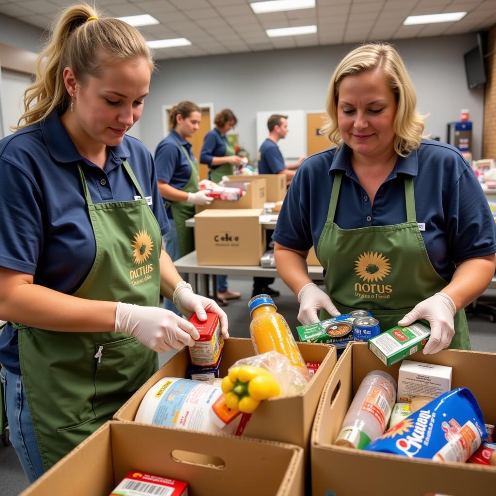 Cookeville TN Food Bank Volunteers Packing Boxes