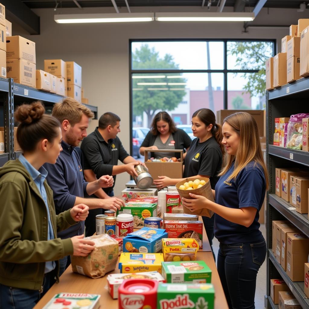 Costa Mesa Food Bank Volunteers Assisting Families