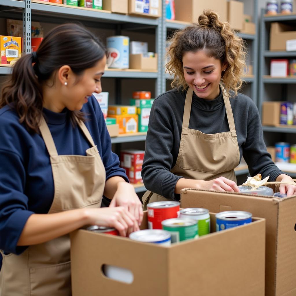 Volunteers at a Council Bluffs Food Pantry